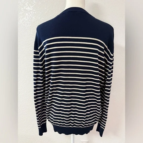 ZARA Navy and White Striped Women's Sweater zs XL - Picture 2 of 7